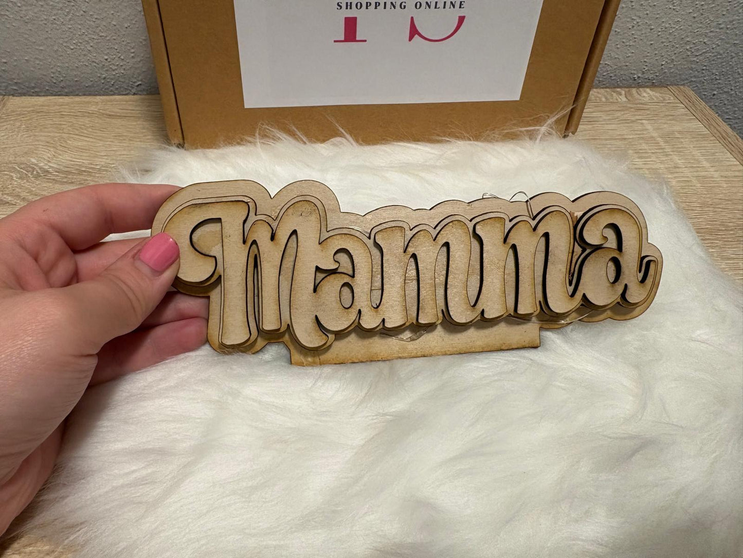 scritta mamma con led