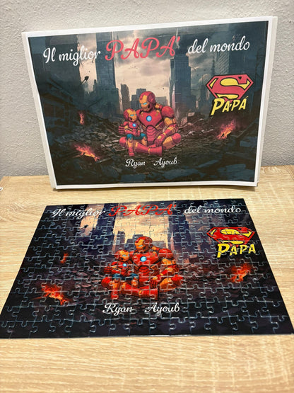 Puzzle tema supereroi per la festa del papà