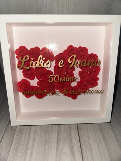 Shadow box 50esimo anniversario di matrimonio