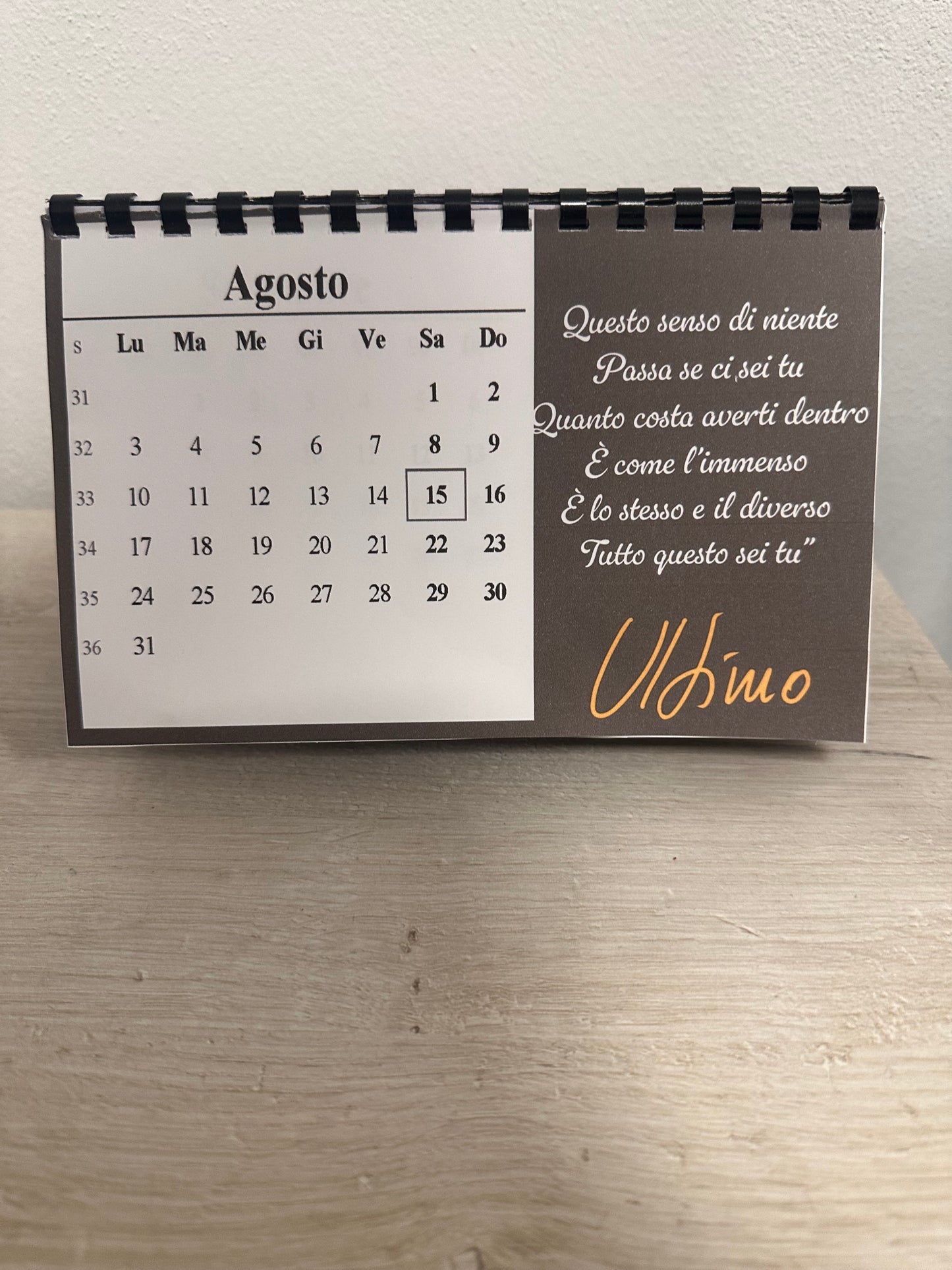 Calendario 2026 personalizzato da tavolo