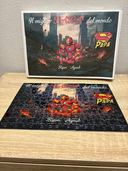 Puzzle tema supereroi per la festa del papà