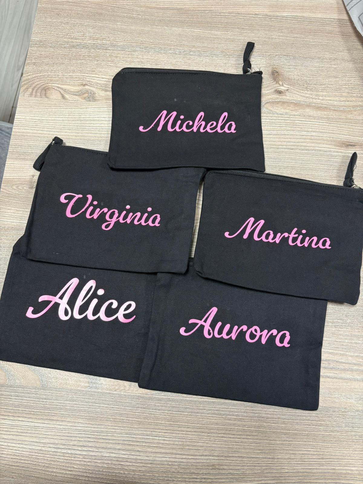 pochette personalizzata con nome o frasi