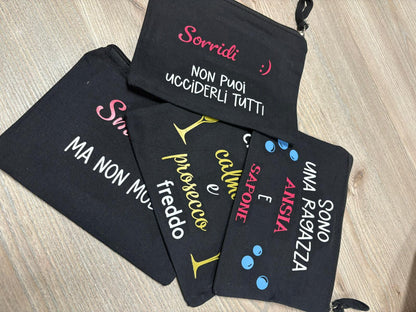 pochette personalizzata con nome o frasi