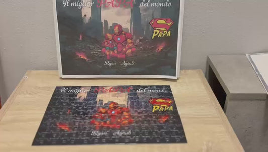 Puzzle tema supereroi per la festa del papà