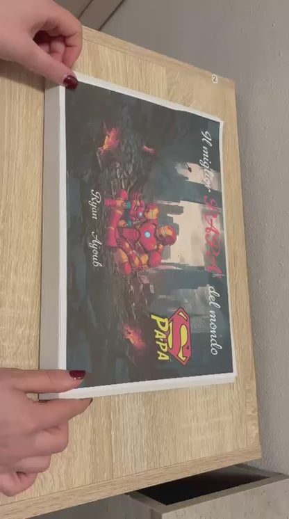 Puzzle tema supereroi per la festa del papà